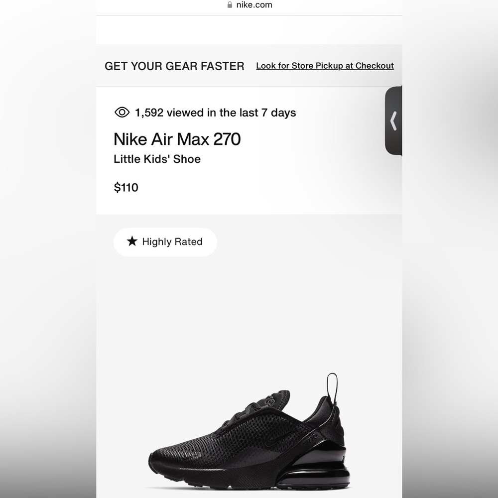 Nike Air Max 270 Kid size 1Y